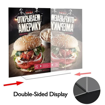 Clear Acrylic T shaped Dual Sided Straight Display Stand