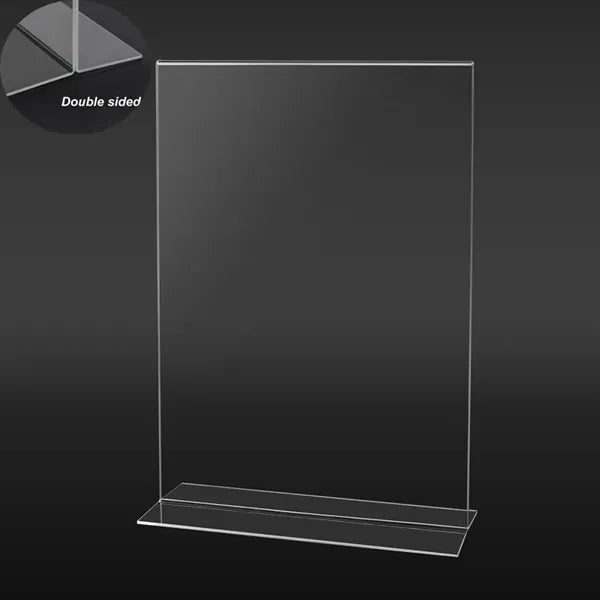 Clear Acrylic T shaped Dual Sided Straight Display Stand