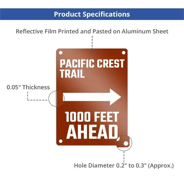 Reflective Custom Trail Markers Signs (1ft x 1ft/Sqft)