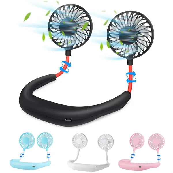 2000 mAh Rechargeable USB Hands Free Portable Neck Fan