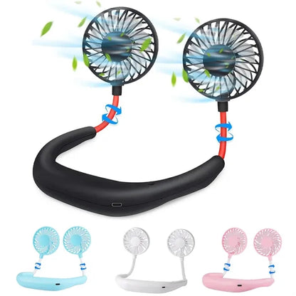 2000 mAh Rechargeable USB Hands Free Portable Neck Fan