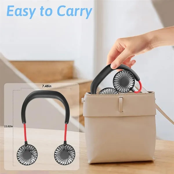 2000 mAh Rechargeable USB Hands Free Portable Neck Fan