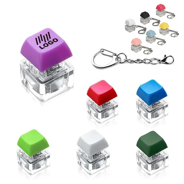 Keychain Pendant Keyboard Keycap Button W/LED Lights