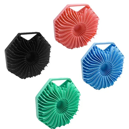 Silicone Body Scrubber Shower Brush with Non Slip Handle