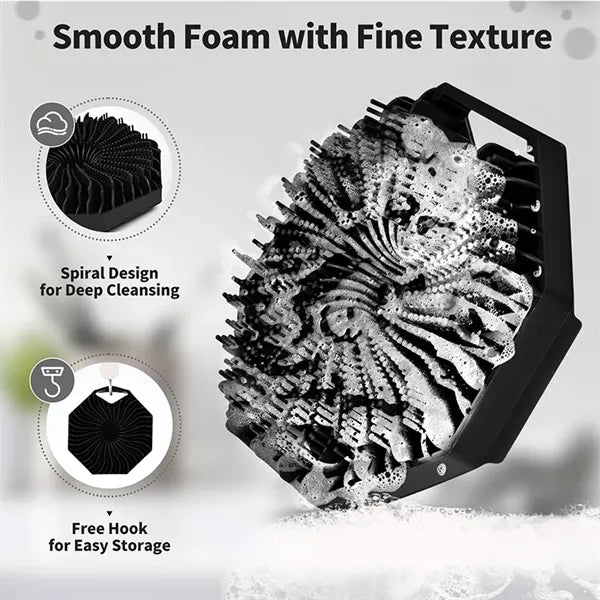 Silicone Body Scrubber Shower Brush with Non Slip Handle