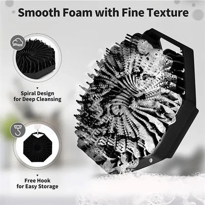 Silicone Body Scrubber Shower Brush with Non Slip Handle