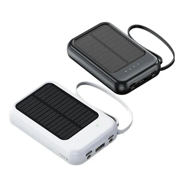 3 in 1 Solar Power Bank W/ Built In Cables and LED Indicator