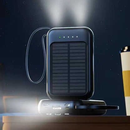 3 in 1 Solar Power Bank W/ Built In Cables and LED Indicator