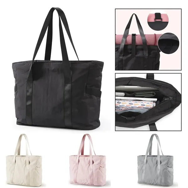 Gym Tote Bag with Zipper Compartments