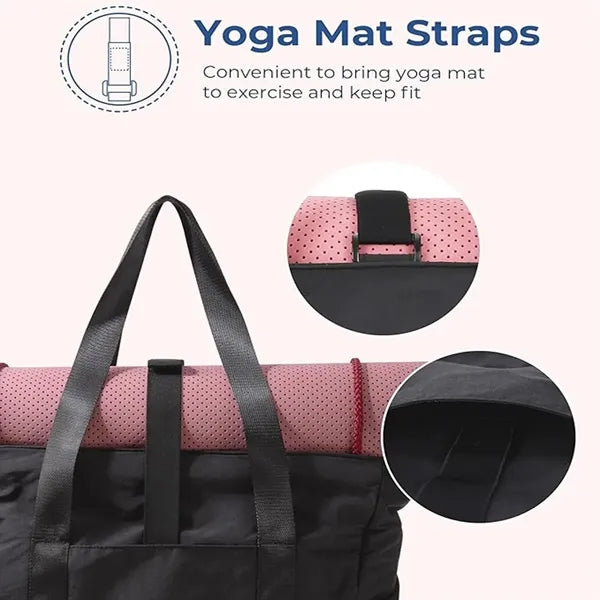 Gym Tote Bag with Zipper Compartments
