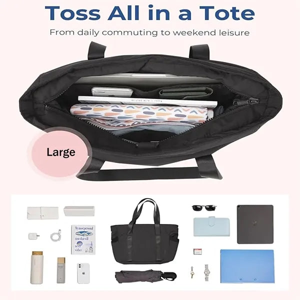 Gym Tote Bag with Zipper Compartments
