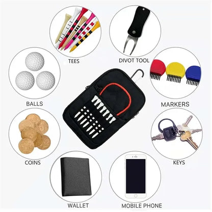 Utility 3 Pockets Tees Organizer Gift Golf Ball Bag Pouch