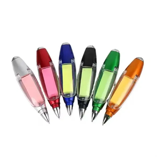 Multifunction Ballpoint Pen W/ LED Light and Sticky Notes
