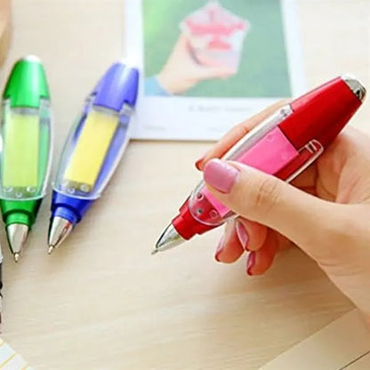 Multifunction Ballpoint Pen W/ LED Light and Sticky Notes