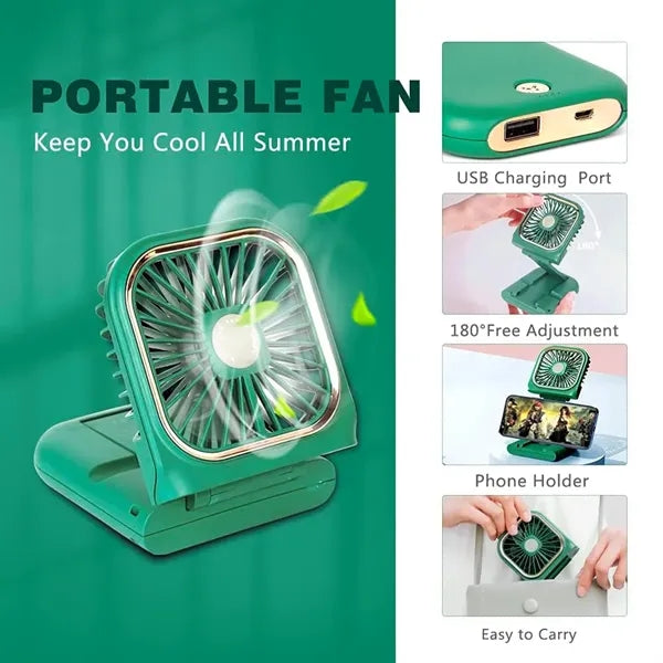 5 in 1  Mini Portable  Rechargeable Fan