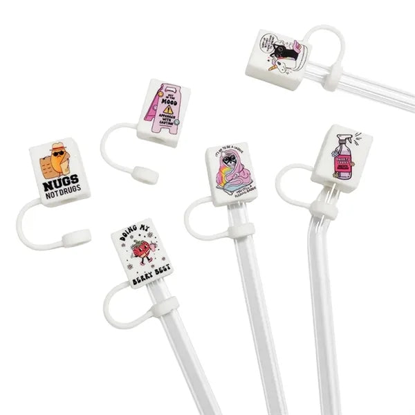 Silicone Straw Topper with 3D custom logo