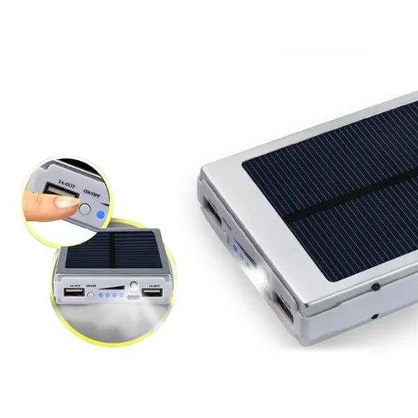 Portable Solar Power Bank Charger with-Solar Panel