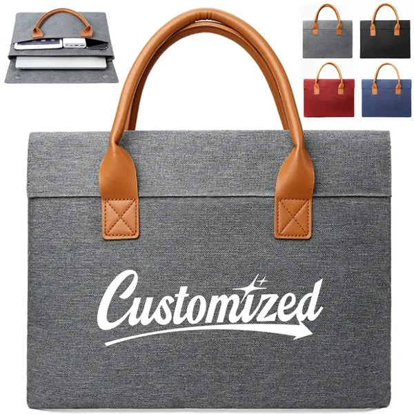 14" Business Laptop Handbag with PU Leather Handles