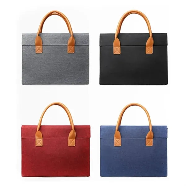 14" Business Laptop Handbag with PU Leather Handles