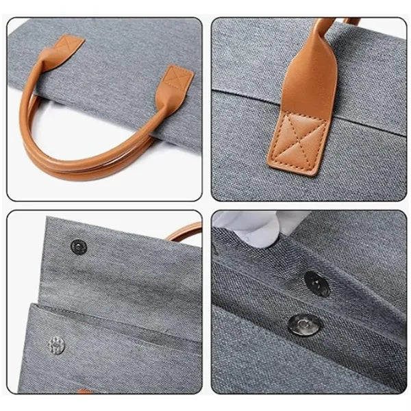 14" Business Laptop Handbag with PU Leather Handles