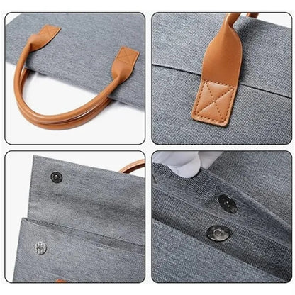 14" Business Laptop Handbag with PU Leather Handles
