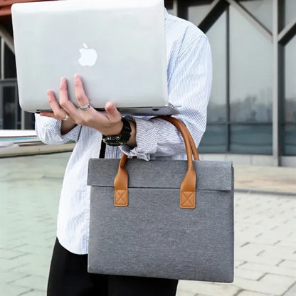 14" Business Laptop Handbag with PU Leather Handles