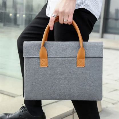 14" Business Laptop Handbag with PU Leather Handles