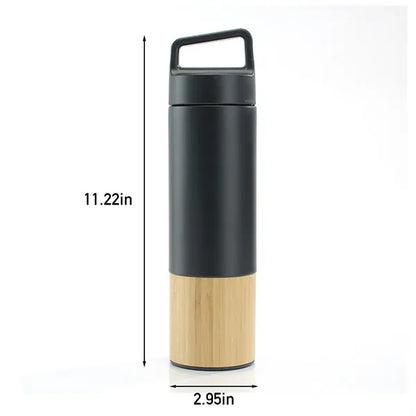 Portable Stainless Steel Bamboo Shell Vacuum Car Thermos Cup