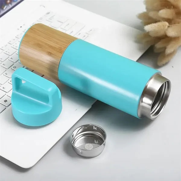Portable Stainless Steel Bamboo Shell Vacuum Car Thermos Cup