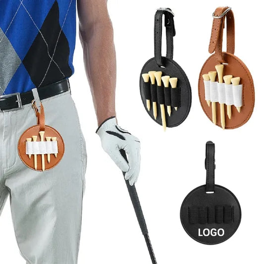 Leather Golf Tee Holder with 10 Slots