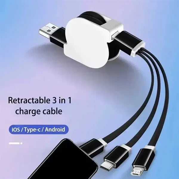 Retractable 3 in 1 Fast Charger Cable