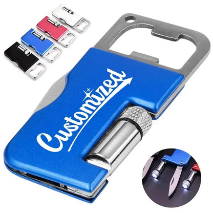Multi Function Tool with Knife Flashlight and Bottle Opener