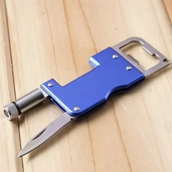 Multi Function Tool with Knife Flashlight and Bottle Opener