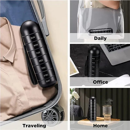 Portable Travel Waterproof Metal Weekly Pill Organizer