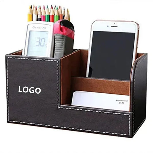 PU Leather Office Desktop Organizer