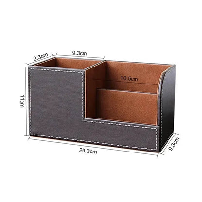 PU Leather Office Desktop Organizer