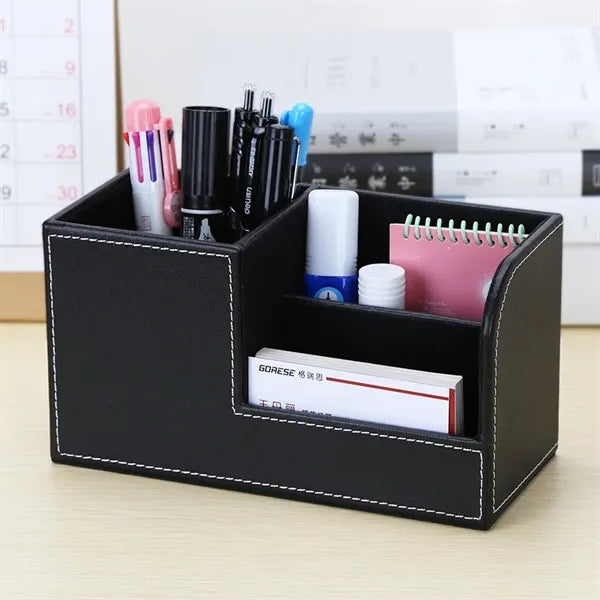 PU Leather Office Desktop Organizer
