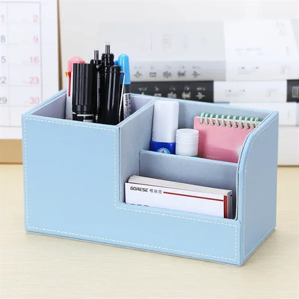 PU Leather Office Desktop Organizer