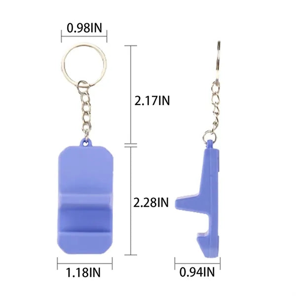 Mini Colorful PVC Durable Phone Stand Holders with Keychain