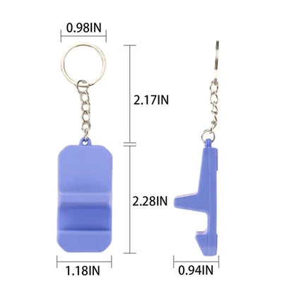 Mini Colorful PVC Durable Phone Stand Holders with Keychain