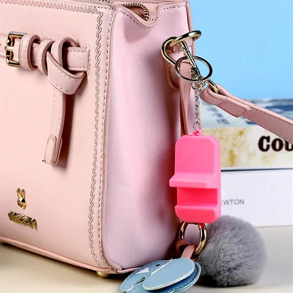 Mini Colorful PVC Durable Phone Stand Holders with Keychain