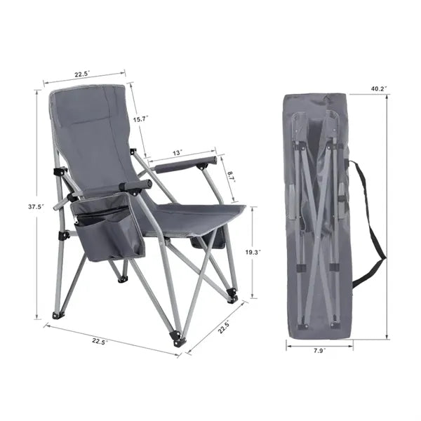 Heated Folding Camping Chair W/ USB Power and Carrying Bag
