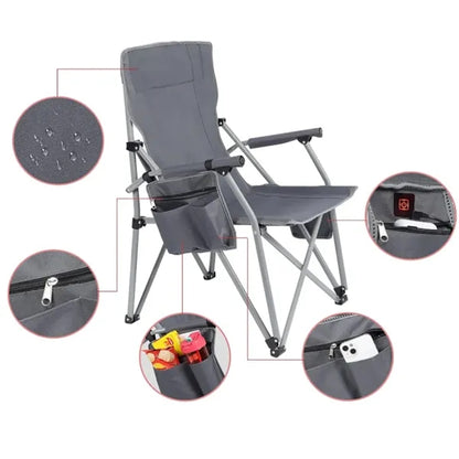 Heated Folding Camping Chair W/ USB Power and Carrying Bag