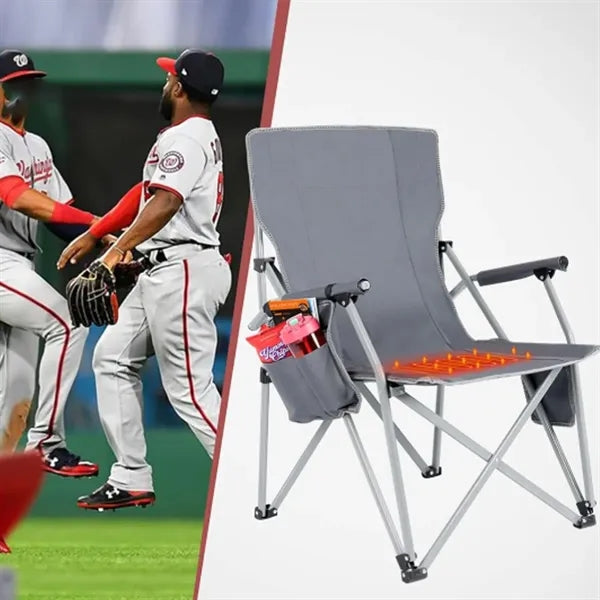 Heated Folding Camping Chair W/ USB Power and Carrying Bag