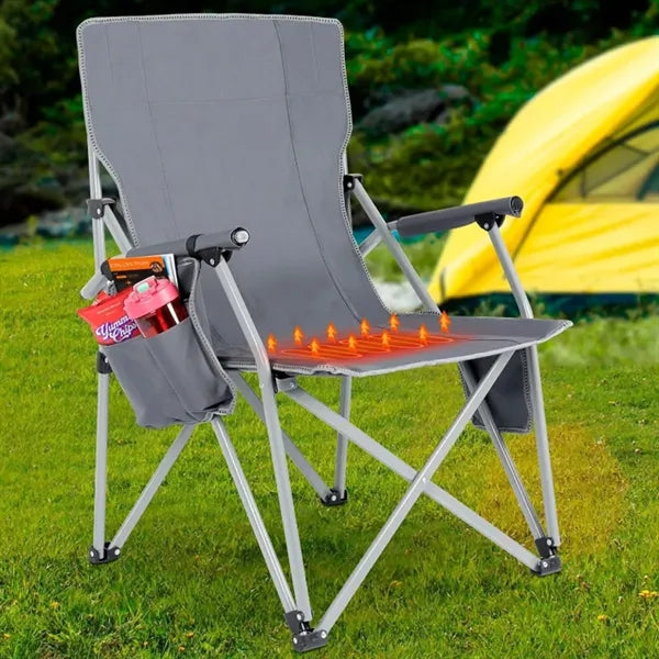 Heated Folding Camping Chair W/ USB Power and Carrying Bag