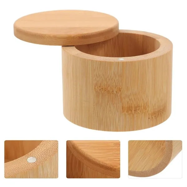 Bamboo Storage Box with Lid for Spices & Essentials