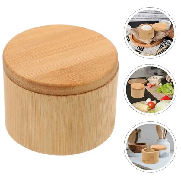 Bamboo Storage Box with Lid for Spices & Essentials