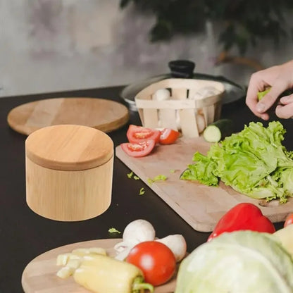 Bamboo Storage Box with Lid for Spices & Essentials
