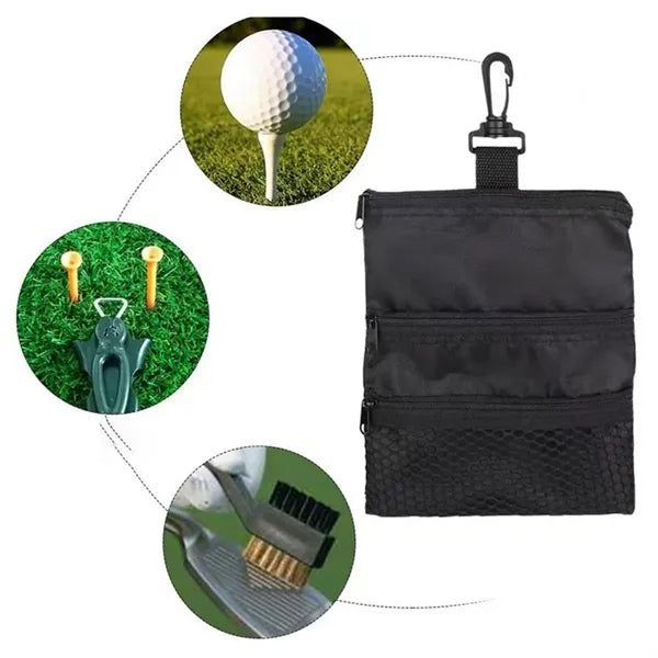 Compact Golf Pouch Bag with Clip for Essentials