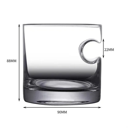 Square Retro Fashioned Whiskey Glass with Cigar Rest